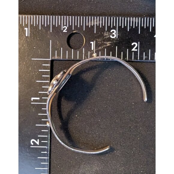 Vintage Navajo Sterling & Turquoise Cabochon Southwestern Open Cuff Bracelet - Picture 6 of 10